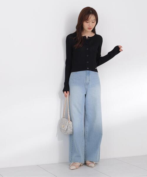 PROPORTION BODY DRESSING(プロポーションボディドレッシング)の「<a>レースハイウエストワイドデニム / 1216230803(デニムパンツ・レディース・ブルー/ブラウン・MEDIUM/P/S/SMALL)」の11枚目の写真