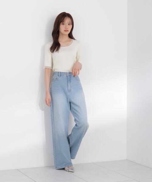 PROPORTION BODY DRESSING(プロポーションボディドレッシング)の「<a>レースハイウエストワイドデニム / 1216230803(デニムパンツ・レディース・ブルー/ブラウン・MEDIUM/P/S/SMALL)」の14枚目の写真