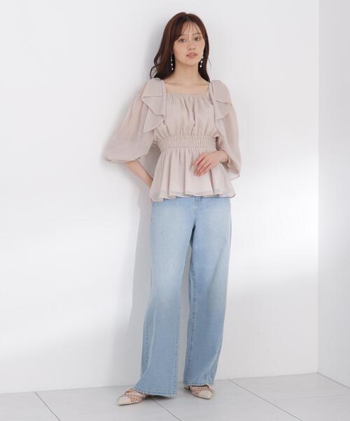 PROPORTION BODY DRESSING(プロポーションボディドレッシング)の「<a>レースハイウエストワイドデニム / 1216230803(デニムパンツ・レディース・ブルー/ブラウン・MEDIUM/P/S/SMALL)」の16枚目の写真
