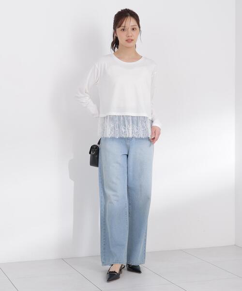 PROPORTION BODY DRESSING(プロポーションボディドレッシング)の「<a>レースハイウエストワイドデニム / 1216230803(デニムパンツ・レディース・ブルー/ブラウン・MEDIUM/P/S/SMALL)」の18枚目の写真
