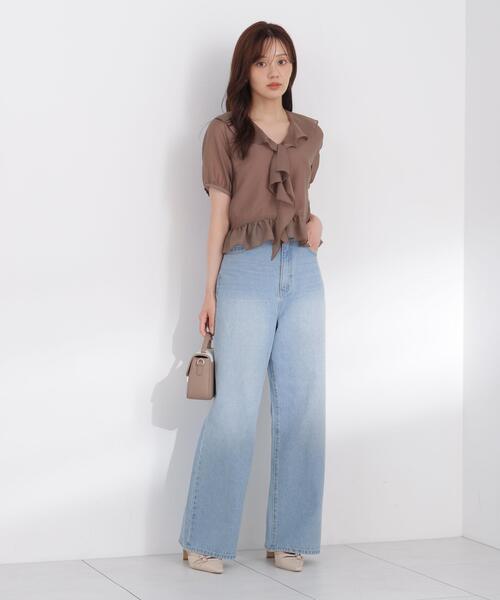 PROPORTION BODY DRESSING(プロポーションボディドレッシング)の「<a>レースハイウエストワイドデニム / 1216230803(デニムパンツ・レディース・ブルー/ブラウン・MEDIUM/P/S/SMALL)」の19枚目の写真