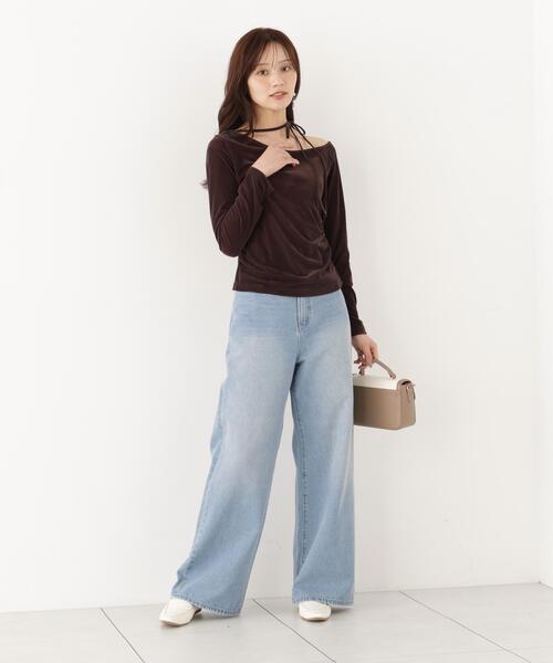 PROPORTION BODY DRESSING(プロポーションボディドレッシング)の「<a>レースハイウエストワイドデニム / 1216230803(デニムパンツ・レディース・ブルー/ブラウン・MEDIUM/P/S/SMALL)」の22枚目の写真