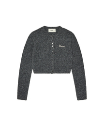 ALPACA ROUND KNIT CARDIGAN IN CHARCOAL