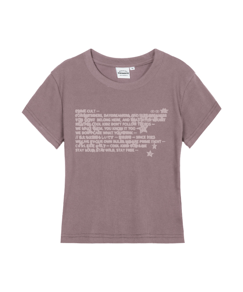PRIMATE(プライメイト)の「BACK レディース スリムフィット 半袖Tシャツ 6色(Tシャツ/カットソー・レディース・ブラック/ホワイト/カーキ/ラベンダー/クリーム/チャコール・LARGE/MEDIUM/SMALL)」の6枚目の写真