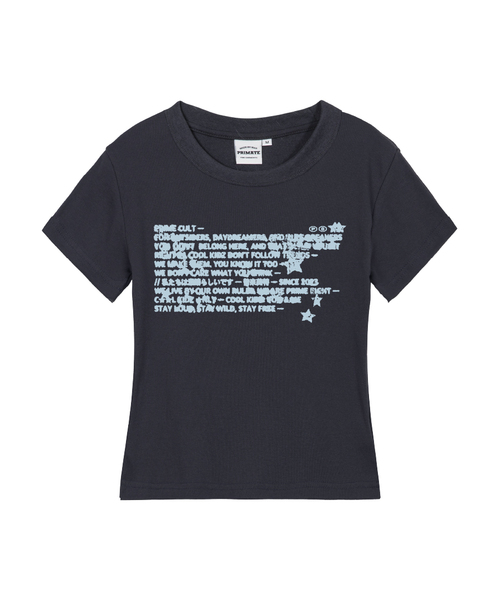 PRIMATE(プライメイト)の「BACK レディース スリムフィット 半袖Tシャツ 6色(Tシャツ/カットソー・レディース・ブラック/ホワイト/カーキ/ラベンダー/クリーム/チャコール・LARGE/MEDIUM/SMALL)」の3枚目の写真