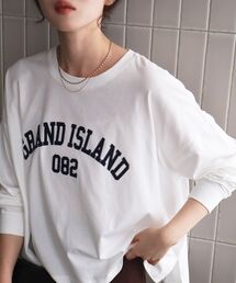 le.coeur blanc | 《WEB限定》カレッジロゴオーバーロングTシャツ(Tシャツ/カットソー)