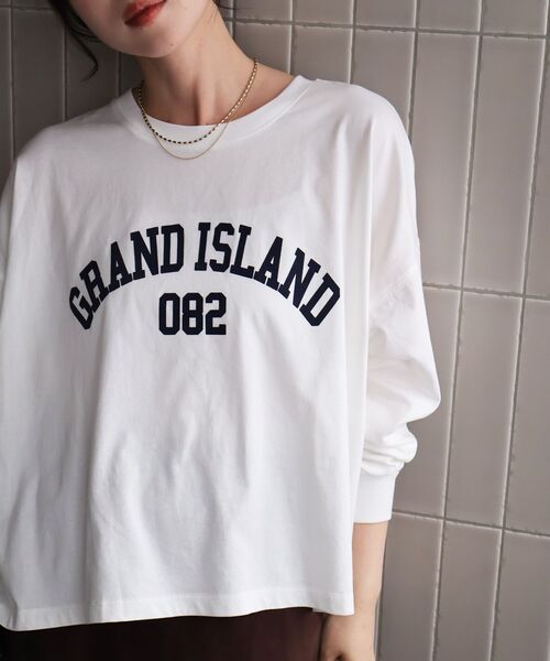 le.coeur blanc（ルクールブラン）の「《WEB限定》カレッジロゴオーバーロングTシャツ（Tシャツ/カットソー・レディース・ブラック/オフホワイト/ボルドー/カーキオリーブ・38）」の9枚目の写真