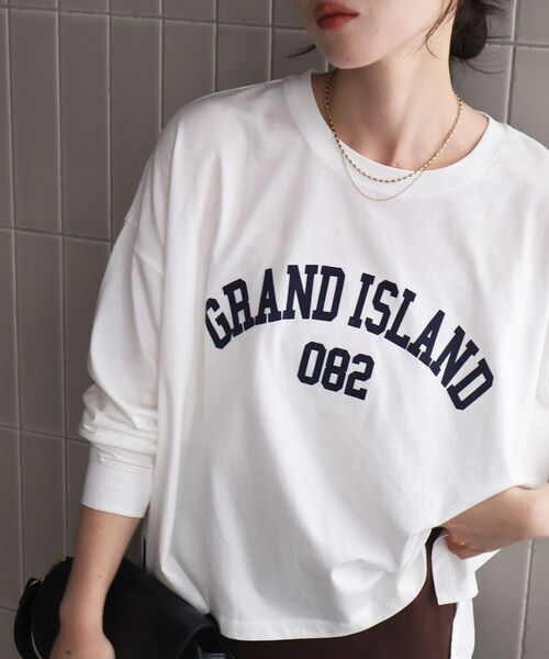 le.coeur blanc（ルクールブラン）の「《WEB限定》カレッジロゴオーバーロングTシャツ（Tシャツ/カットソー・レディース・ブラック/オフホワイト/ボルドー/カーキオリーブ・38）」の10枚目の写真