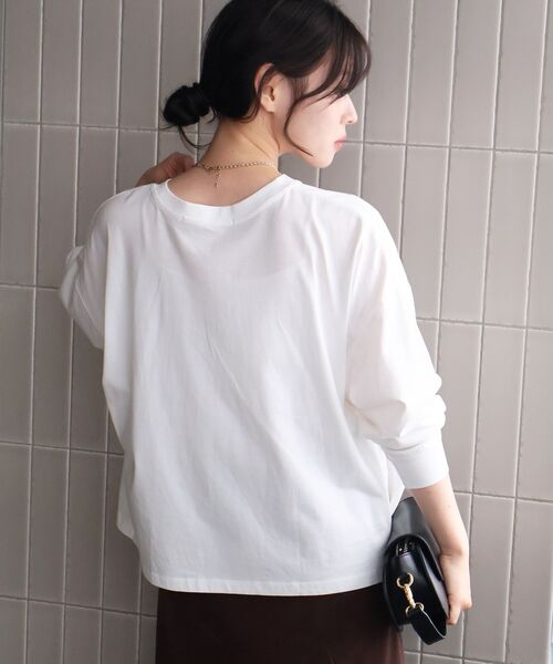 le.coeur blanc（ルクールブラン）の「《WEB限定》カレッジロゴオーバーロングTシャツ（Tシャツ/カットソー・レディース・ブラック/オフホワイト/ボルドー/カーキオリーブ・38）」の14枚目の写真