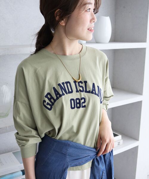 le.coeur blanc（ルクールブラン）の「《WEB限定》カレッジロゴオーバーロングTシャツ（Tシャツ/カットソー・レディース・ブラック/オフホワイト/ボルドー/カーキオリーブ・38）」の21枚目の写真