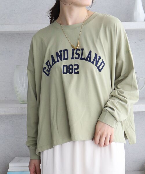 le.coeur blanc（ルクールブラン）の「《WEB限定》カレッジロゴオーバーロングTシャツ（Tシャツ/カットソー・レディース・ブラック/オフホワイト/ボルドー/カーキオリーブ・38）」の22枚目の写真