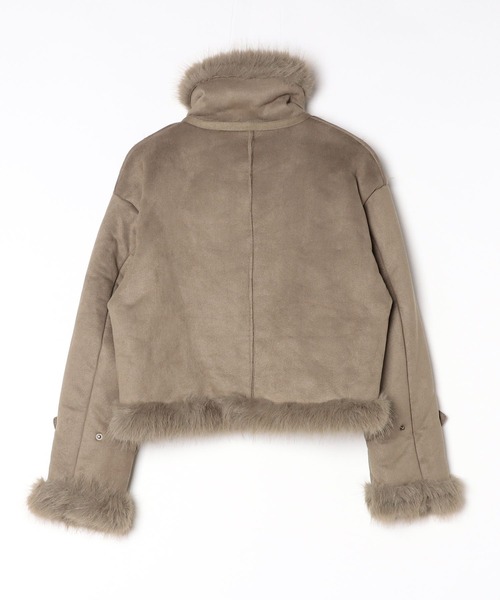 Chick(チック)の「Chin Strap Faux Fur Jacket / チンストラップ フェイクファージャケット(ブルゾン・レディース・ブラウン/グレー・FREE)」の3枚目の写真