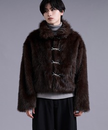 Ellno Loset（エルノロゼット）の「メタルバックルエコファーショートコート（ブルゾン）」