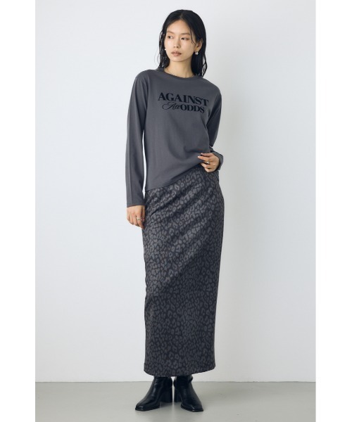AZUL by moussy(アズールバイマウジー)の「フェイクスエードアニマルプリントタイトスカート 秋服 冬服 レオパード ヒョウ柄 Iラインスカート ロングスカート(スカート・レディース・ブラウン系その他/マルチ/ブラック系その他・MEDIUM/SMALL)」の11枚目の写真