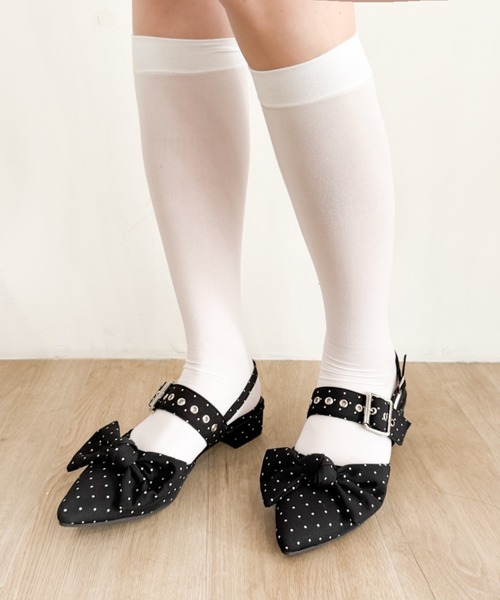 WEGO(ウィゴー)の「WEGO/リボンポインテッドシューズ(パンプス・レディース・その他1/その他2/ブラック・SMALL/X-LARGE/MEDIUM/LARGE)」の12枚目の写真