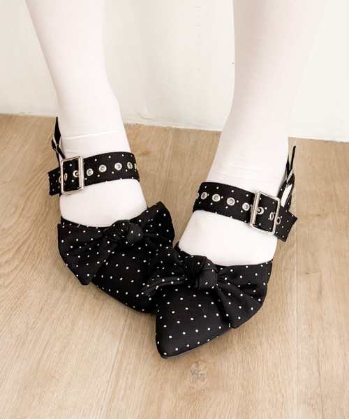 WEGO(ウィゴー)の「WEGO/リボンポインテッドシューズ(パンプス・レディース・その他1/その他2/ブラック・SMALL/X-LARGE/MEDIUM/LARGE)」の14枚目の写真