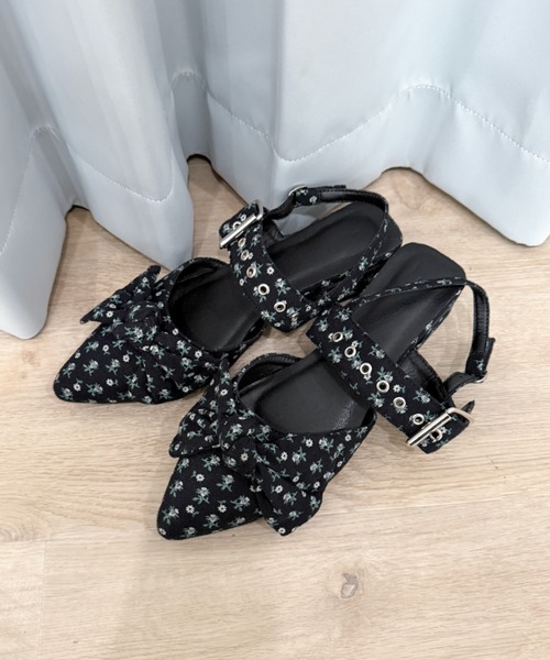 WEGO(ウィゴー)の「WEGO/リボンポインテッドシューズ(パンプス・レディース・その他1/その他2/ブラック・SMALL/X-LARGE/MEDIUM/LARGE)」の7枚目の写真