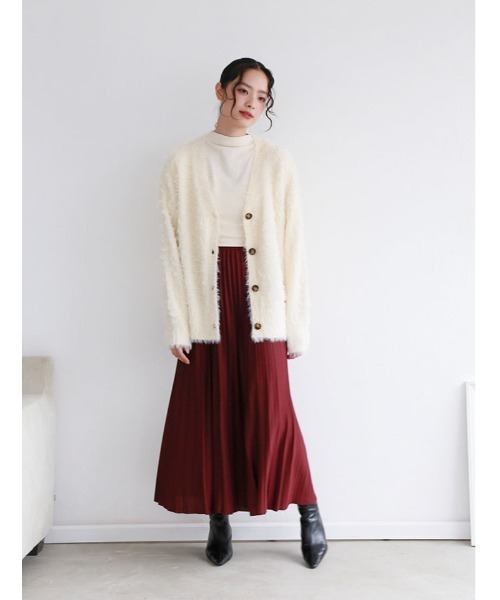 Edit Sheen（エディットシーン）の「シャギーニットカーディガン（カーディガン/ボレロ・レディース・ライトグレー/チャコールグレー/アイボリー・M）」の11枚目の写真