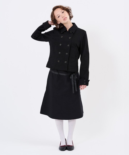 TINA:JOJUN(ティーナジョジュン)の「リボン付き チノ スカート TINA:JOJUN(スカート・レディース・ベージュ/ブラック・M/S)」の4枚目の写真
