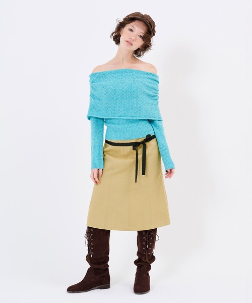 TINA:JOJUN(ティーナジョジュン)の「リボン付き チノ スカート TINA:JOJUN(スカート・レディース・ベージュ/ブラック・M/S)」の14枚目の写真