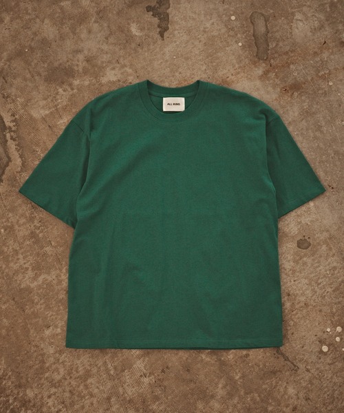 ALL RUNS(オールランズ)の「オーバーサイズ ベーシックトップス 半袖Tシャツ メンズ 夏物 夏服(Tシャツ/カットソー・メンズ・ダークグリーン・M)」の1枚目の写真
