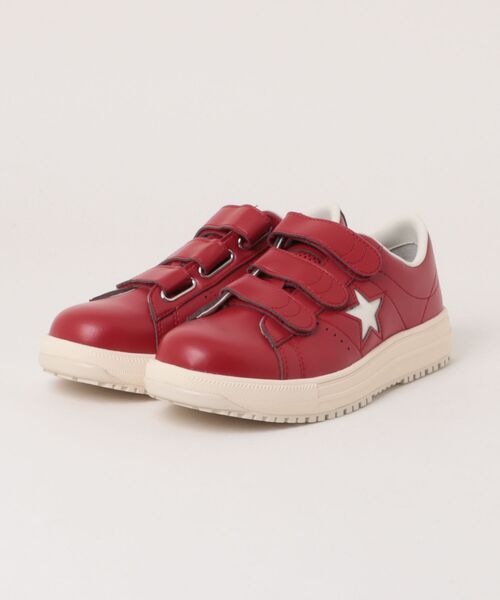CONVERSE(コンバース)の「converse コンバース ONE STAR PS V-3【つま先保護芯 幅広3E】メンズ レディース ワークシューズ 作業靴 スニーカー(ワンスターPS)(その他シューズ・メンズ・ブラック×ブラック/レッド・29.0cm/28.0cm/27.5cm/26.0cm/27.0cm/26.5cm/25.5cm/25.0cm/24.5cm/24.0cm/23.5cm/23.0cm)」の2枚目の写真
