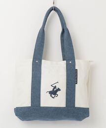 BEVERLY HILLS POLO CLUB（ビバリーヒルズポロクラブ）の「【BEVERLY HILLS POLO CLUB / ビバリーヒルズポロクラブ】16ozキャンバスロゴ刺繍 ミドルサイズ トートバッグ（トートバッグ）」