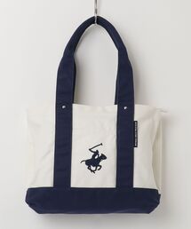 【BEVERLY HILLS POLO CLUB / ビバリーヒルズポロクラブ】16ozキャンバスロゴ刺繍 ミドルサイズ トートバッグ