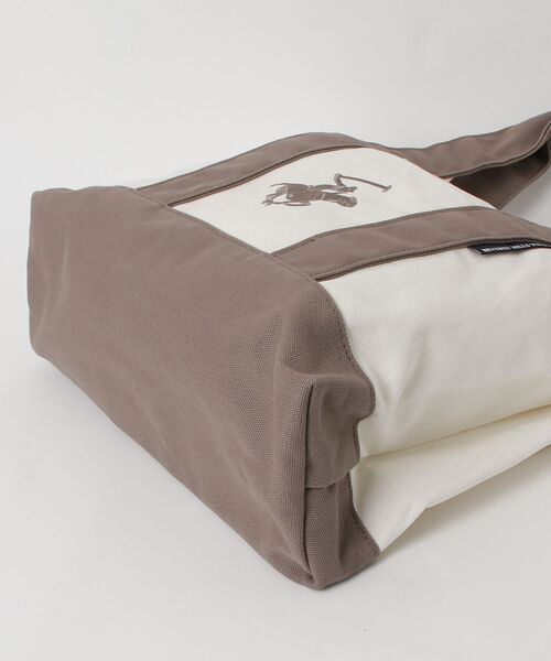 BEVERLY HILLS POLO CLUB(ビバリーヒルズポロクラブ)の「【BEVERLY HILLS POLO CLUB / ビバリーヒルズポロクラブ】16ozキャンバスロゴ刺繍 ミドルサイズ トートバッグ(トートバッグ・レディース・ホワイト系3/ブラック/ホワイト系1/ホワイト系2・FREE)」の6枚目の写真