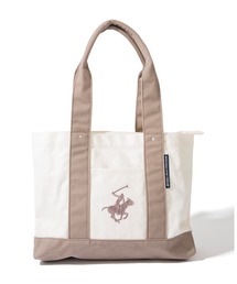 BEVERLY HILLS POLO CLUB（ビバリーヒルズポロクラブ）の「【BEVERLY HILLS POLO CLUB / ビバリーヒルズポロクラブ】16ozキャンバスロゴ刺繍 ミドルサイズ トートバッグ（トートバッグ）」