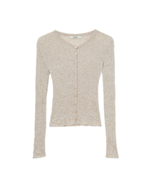 DEINET（ダイニット）の「BUTTON POINT PLEATS CARDIGAN IN BEIGE（カーディガン/ボレロ）」