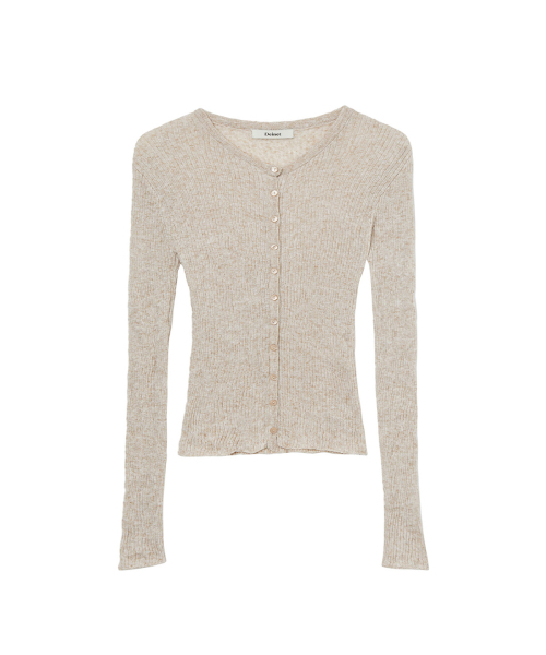 DEINET(ダイニット)の「BUTTON POINT PLEATS CARDIGAN IN BEIGE(カーディガン/ボレロ・レディース・その他・FREE)」の1枚目の写真