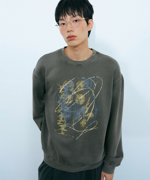 GAKKAI UNIONS(ガッカイユニオンズ)の「グリッチ ピグメント スウェット カーキモカ(スウェット・レディース・その他・SMALL/MEDIUM/LARGE/X-LARGE)」の1枚目の写真