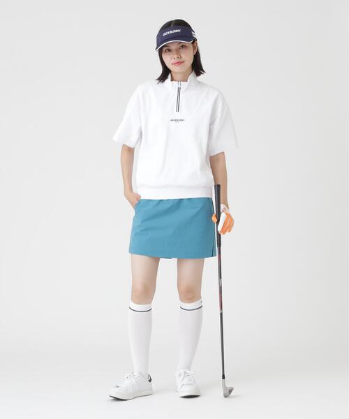 Jack Bunny!!(ジャックバニー)の「【Jack Bunny!!】HyperHelixメッシュ半袖ハーフジップカットソー (WOMENS)(スウェット・レディース・ネイビー/カーキ/ホワイト・LARGE/MEDIUM/SMALL)」の4枚目の写真