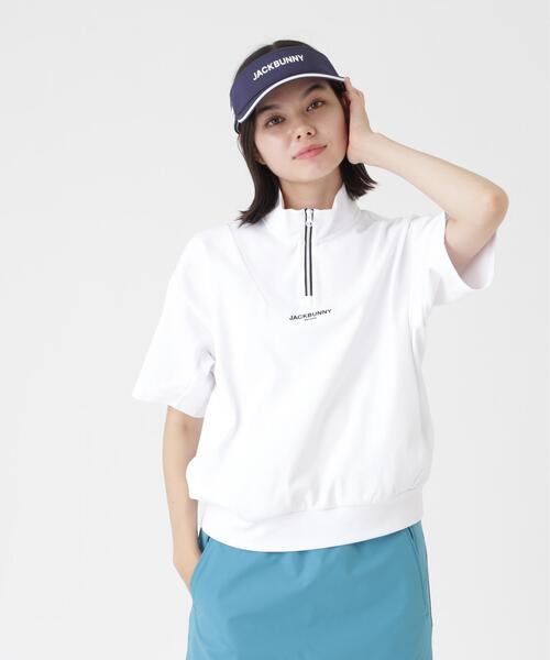 Jack Bunny!!(ジャックバニー)の「【Jack Bunny!!】HyperHelixメッシュ半袖ハーフジップカットソー (WOMENS)(スウェット・レディース・ネイビー/カーキ/ホワイト・LARGE/MEDIUM/SMALL)」の5枚目の写真