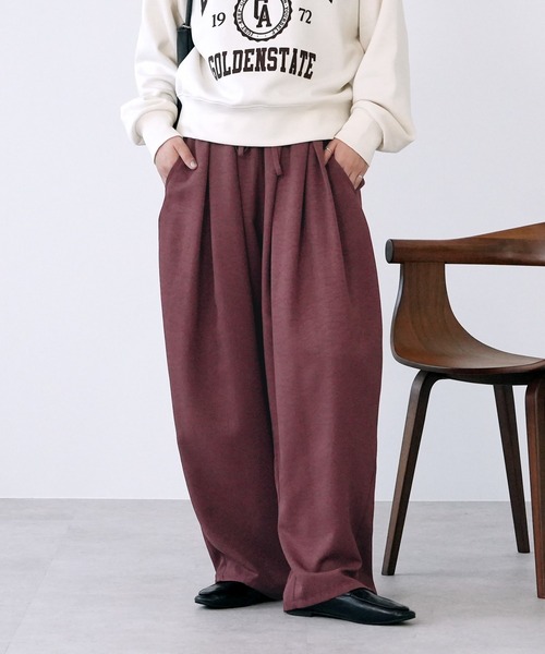 reca(レカ)の「ワッシャー加工風タックコクーンパンツ(その他パンツ・レディース・チャコール/ベージュ/ボルドー・FREE)」の3枚目の写真