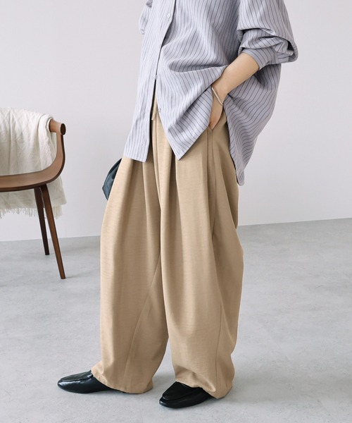 reca(レカ)の「ワッシャー加工風タックコクーンパンツ(その他パンツ・レディース・チャコール/ベージュ/ボルドー・FREE)」の13枚目の写真
