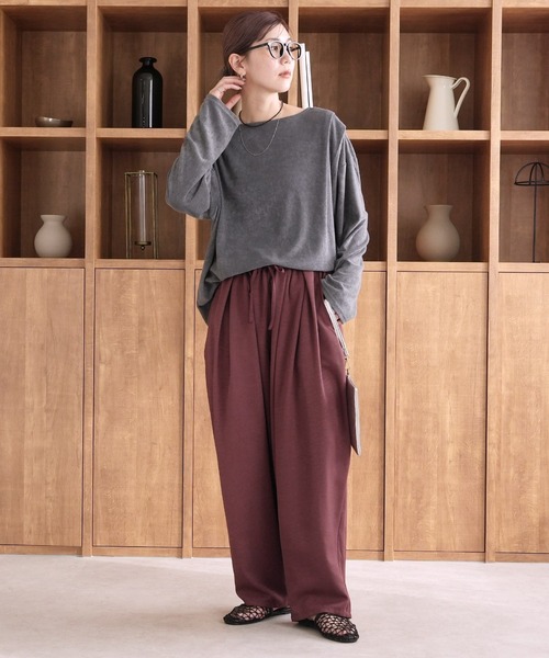 reca(レカ)の「ワッシャー加工風タックコクーンパンツ(その他パンツ・レディース・チャコール/ベージュ/ボルドー・FREE)」の20枚目の写真