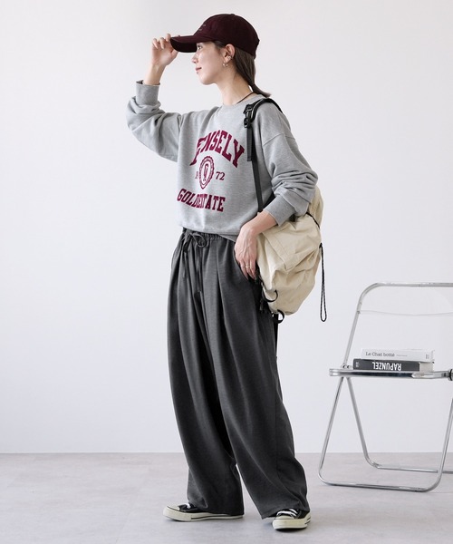 reca(レカ)の「ワッシャー加工風タックコクーンパンツ(その他パンツ・レディース・チャコール/ベージュ/ボルドー・FREE)」の7枚目の写真