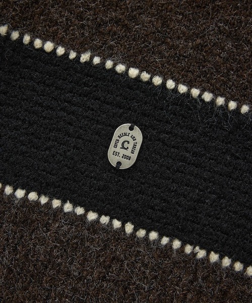 COVERNAT（カバーナット）の「[SOOBIN着用] STRIPE COLLAR KNIT（ニット/セーター・メンズ・ブラウン/ブルー・SMALL/MEDIUM/LARGE/X-LARGE）」の10枚目の写真
