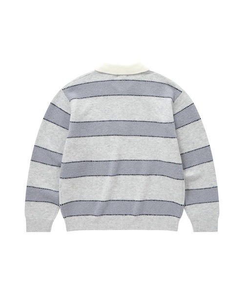 COVERNAT（カバーナット）の「[SOOBIN着用] STRIPE COLLAR KNIT（ニット/セーター・メンズ・ブラウン/ブルー・SMALL/MEDIUM/LARGE/X-LARGE）」の14枚目の写真