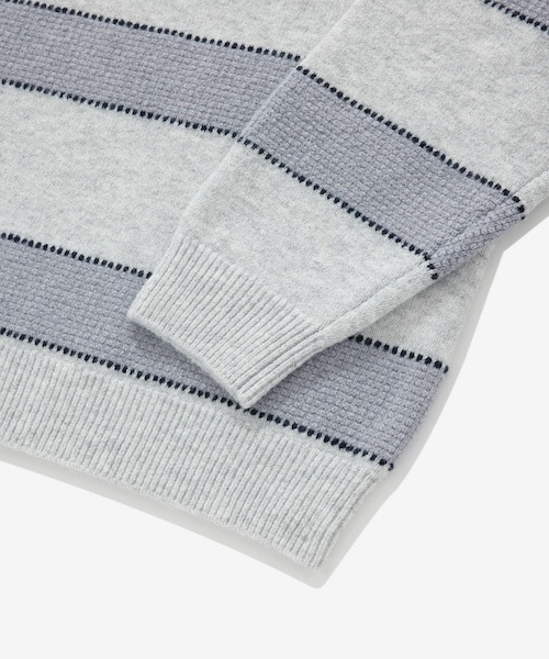 COVERNAT（カバーナット）の「[SOOBIN着用] STRIPE COLLAR KNIT（ニット/セーター・メンズ・ブラウン/ブルー・SMALL/MEDIUM/LARGE/X-LARGE）」の17枚目の写真