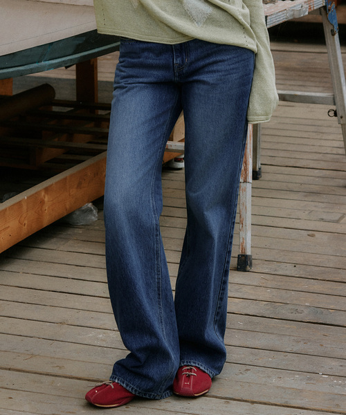 VANONE ATELIER(バノンアトリエ)の「P3325 ヴィンテージウォッシュドデニム_ミディアムブルー(デニムパンツ・レディース・ブルー・SMALL/MEDIUM/LARGE)」の1枚目の写真