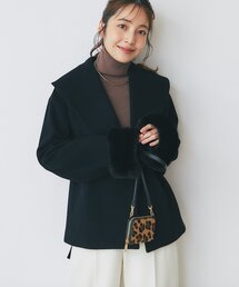 【最強モテコート】ファー付きショールカラーショートコート