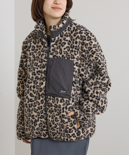 U by SPICK&SPAN(ユーバイスピックアンドスパン)の「TAION / タイオン MOUNTAIN BOA FLEECE HIGH NECK JACK(ブルゾン・レディース・ブラック/ブラウン・MEDIUM)」の2枚目の写真