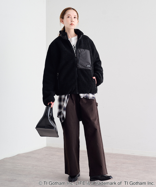 U by SPICK&SPAN(ユーバイスピックアンドスパン)の「TAION / タイオン MOUNTAIN BOA FLEECE HIGH NECK JACK(ブルゾン・レディース・ブラック/ブラウン・MEDIUM)」の9枚目の写真