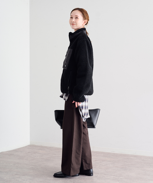 U by SPICK&SPAN(ユーバイスピックアンドスパン)の「TAION / タイオン MOUNTAIN BOA FLEECE HIGH NECK JACK(ブルゾン・レディース・ブラック/ブラウン・MEDIUM)」の11枚目の写真
