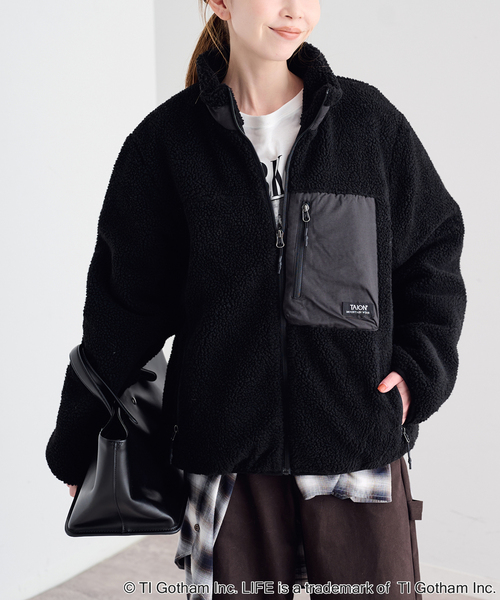 U by SPICK&SPAN(ユーバイスピックアンドスパン)の「TAION / タイオン MOUNTAIN BOA FLEECE HIGH NECK JACK(ブルゾン・レディース・ブラック/ブラウン・MEDIUM)」の12枚目の写真