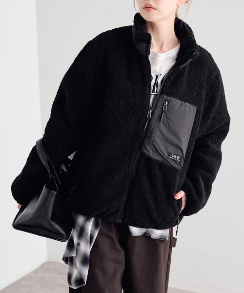 U by SPICK&SPAN(ユーバイスピックアンドスパン)の「TAION / タイオン MOUNTAIN BOA FLEECE HIGH NECK JACK(ブルゾン・レディース・ブラック/ブラウン・MEDIUM)」の13枚目の写真