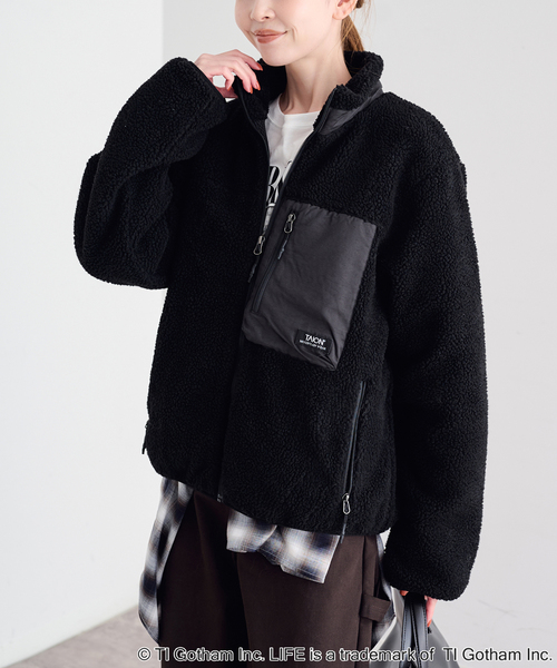 U by SPICK&SPAN(ユーバイスピックアンドスパン)の「TAION / タイオン MOUNTAIN BOA FLEECE HIGH NECK JACK(ブルゾン・レディース・ブラック/ブラウン・MEDIUM)」の16枚目の写真